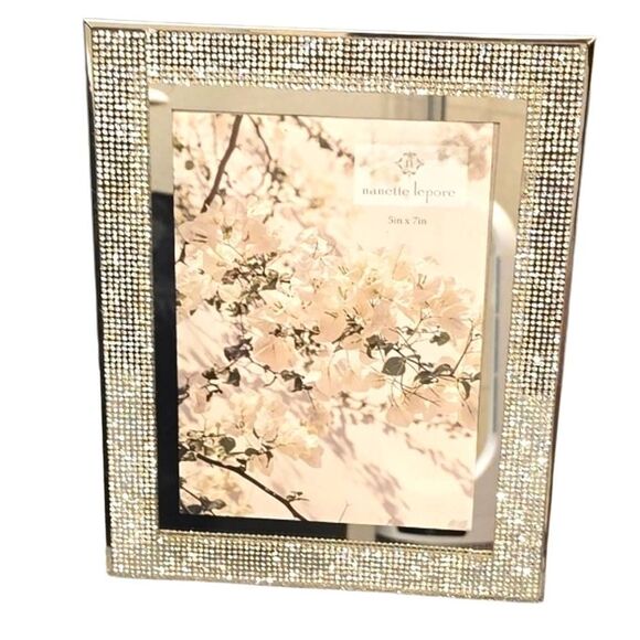 Nanette Lepore Glitter Wrapped Mirrored 5 x 7 Picture Frame - Picture 1 of 9